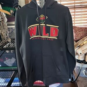 NWOT NHL Gear Grey Wild Hoodie with Red and Green Accents